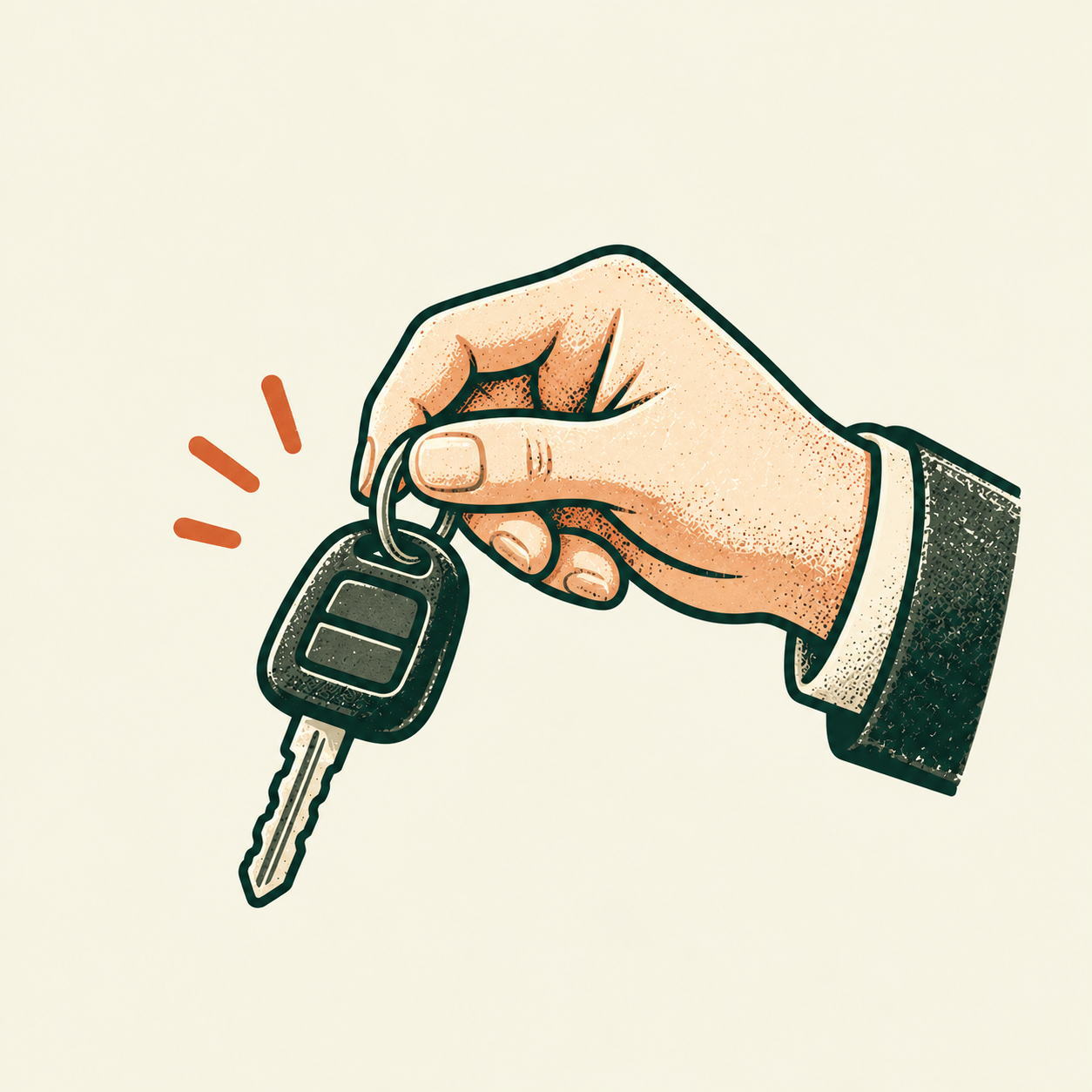 車のキーを差し出す手のイラスト